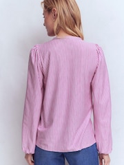 Boden Purple Mya Smocked Jersey Shirt - Image 3 of 6