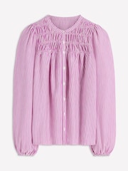 Boden Purple Mya Smocked Jersey Shirt - Image 6 of 6