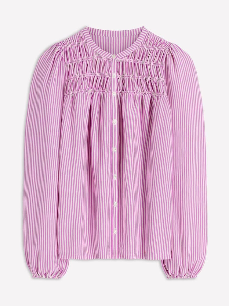 Boden Purple Mya Smocked Jersey Shirt - Image 6 of 6
