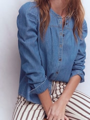 Boden Blue Mutton Denim Shirt - Image 4 of 5