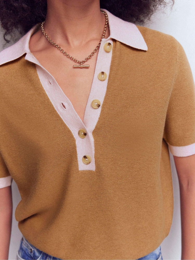 Boden Brown Grace Colour Block T-Shirt - Image 2 of 7 Boden Brown Grace Colour Block T-Shirt - Image 2 of 7