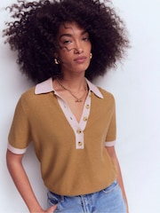 Boden Brown Grace Colour Block T-Shirt - Image 5 of 7