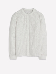 Boden White Rhea Trim Insert Broderie Top - Image 1 of 1