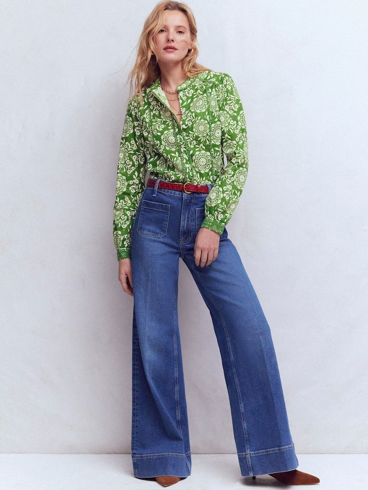 Chemisier Boden en coton à bordure Rhea - Image 1 de 5