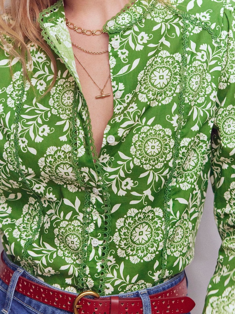 Chemisier Boden en coton à bordure Rhea - Image 2 de 5