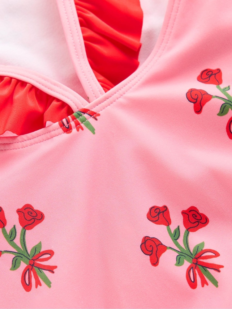 Boden Pink Hallie Frill Strap Swimsuit - Image 3 of 3