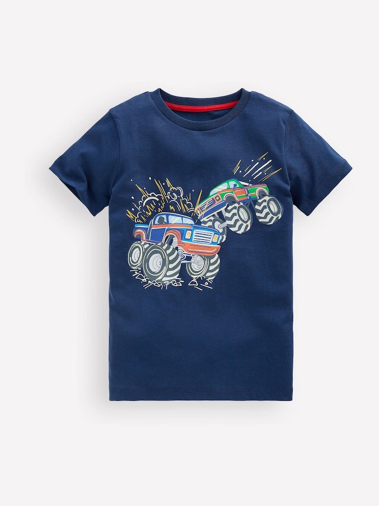 Bleu - Monster Trucks - T-shirt Boden glow-in-the-dark - Image 1 de 3