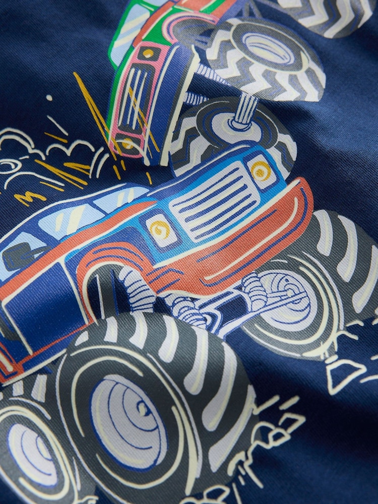 Bleu - Monster Trucks - T-shirt Boden glow-in-the-dark - Image 3 de 3