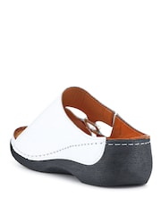 Pavers White Leather Wedge-Heeled Mules - Image 3 of 5