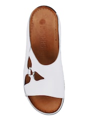 Pavers White Leather Wedge-Heeled Mules - Image 4 of 5