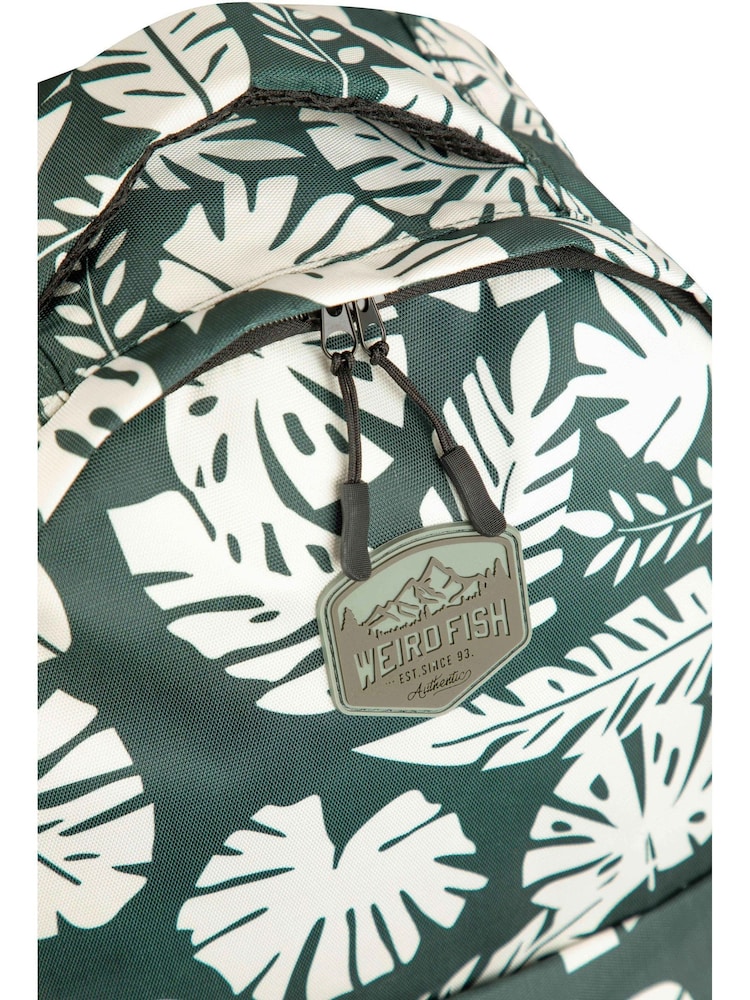 Weird Fish Green Benne 25 Litre Printed Backpack - Image 6 of 6 Weird Fish Green Benne 25 Litre Printed Backpack - Image 6 of 6