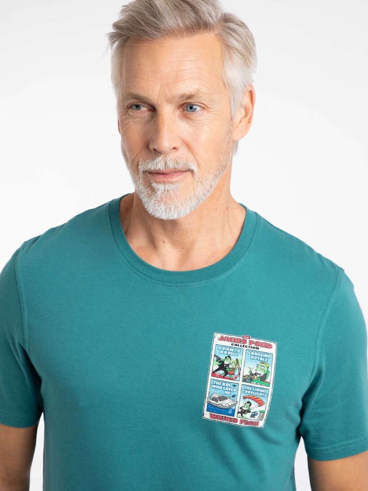 Weird Fish Blue James Pond Back Print Artist T-Shirt - Image 1 of 6