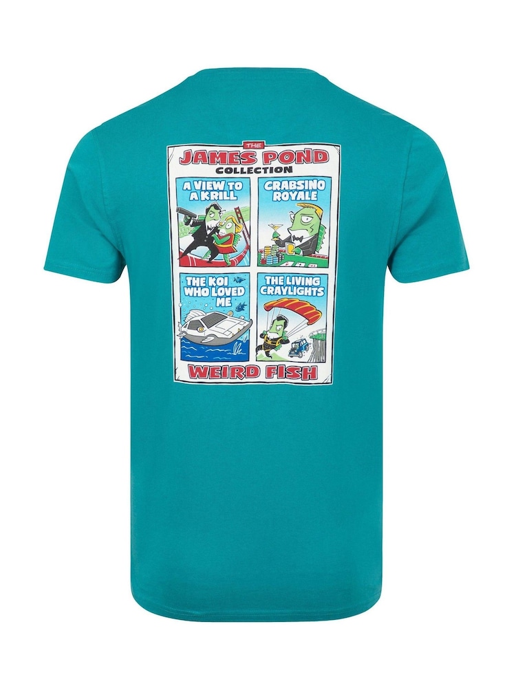 Weird Fish Blue James Pond Back Print Artist T-Shirt - Image 6 of 6