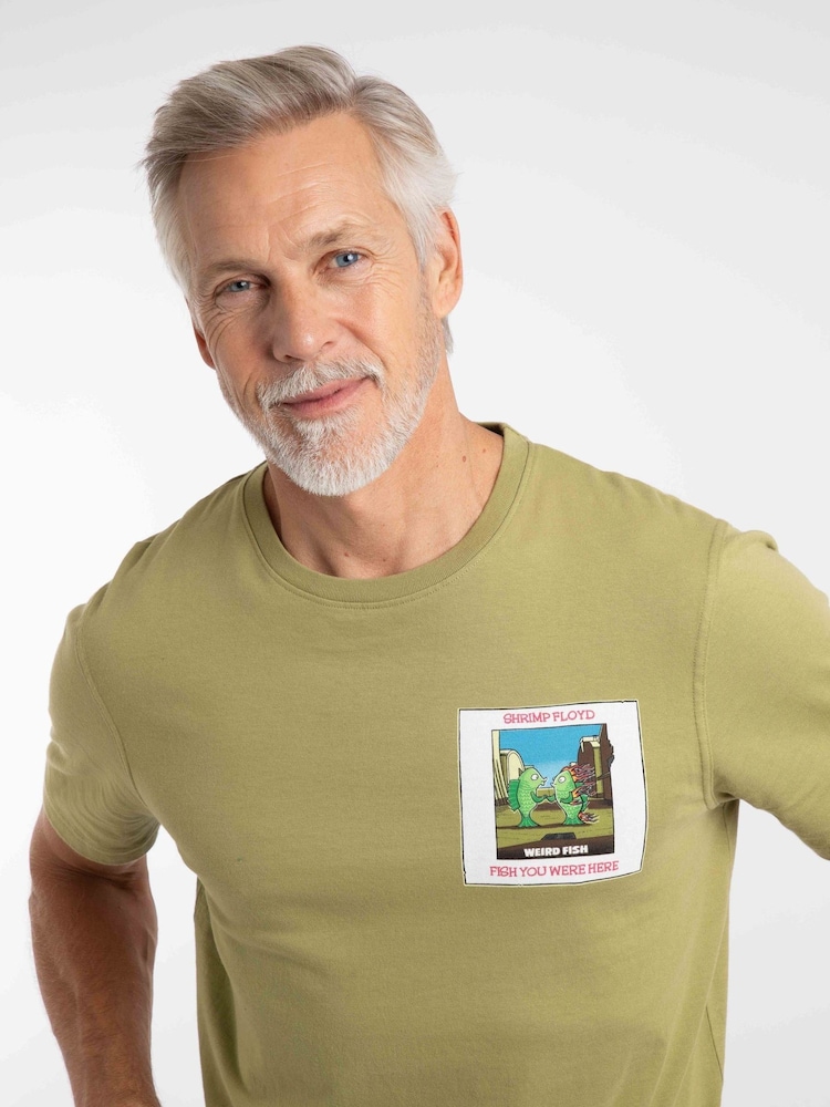 Weird Fish Green You Were Here Back Print Artist T-Shirt - Image 1 of 6