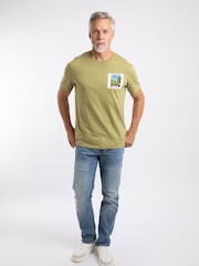 Weird Fish Green You Were Here Back Print Artist T-Shirt - Image 3 of 6