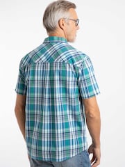Weird Fish Blue Judd Short Sleeve Check Shirt - Image 2 of 6