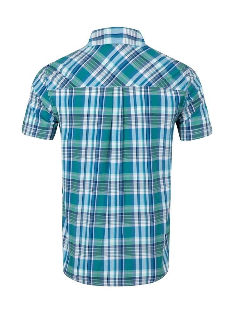 Weird Fish Blue Judd Short Sleeve Check Shirt - Image 6 of 6