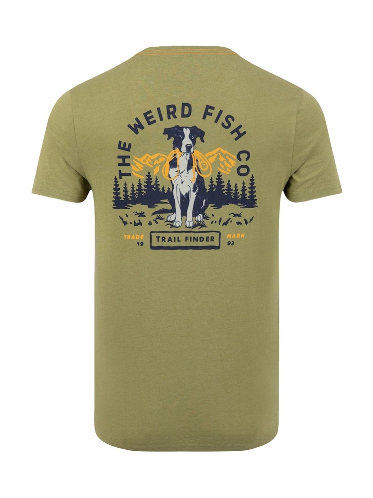 Weird Fish Green Dog Trails Back Print Graphic T-Shirt - Image 6 of 6