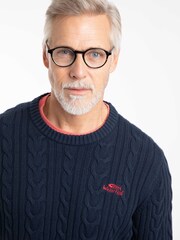 Weird Fish Blue Griffen Cable Knit Jumper - Image 4 of 6