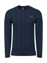 Weird Fish Blue Griffen Cable Knit Jumper - Image 5 of 6
