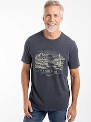 Weird Fish Blue Sunrise Front Print Graphic T-Shirt - Image 1 of 6