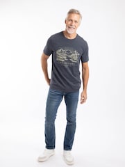 Weird Fish Blue Sunrise Front Print Graphic T-Shirt - Image 3 of 6