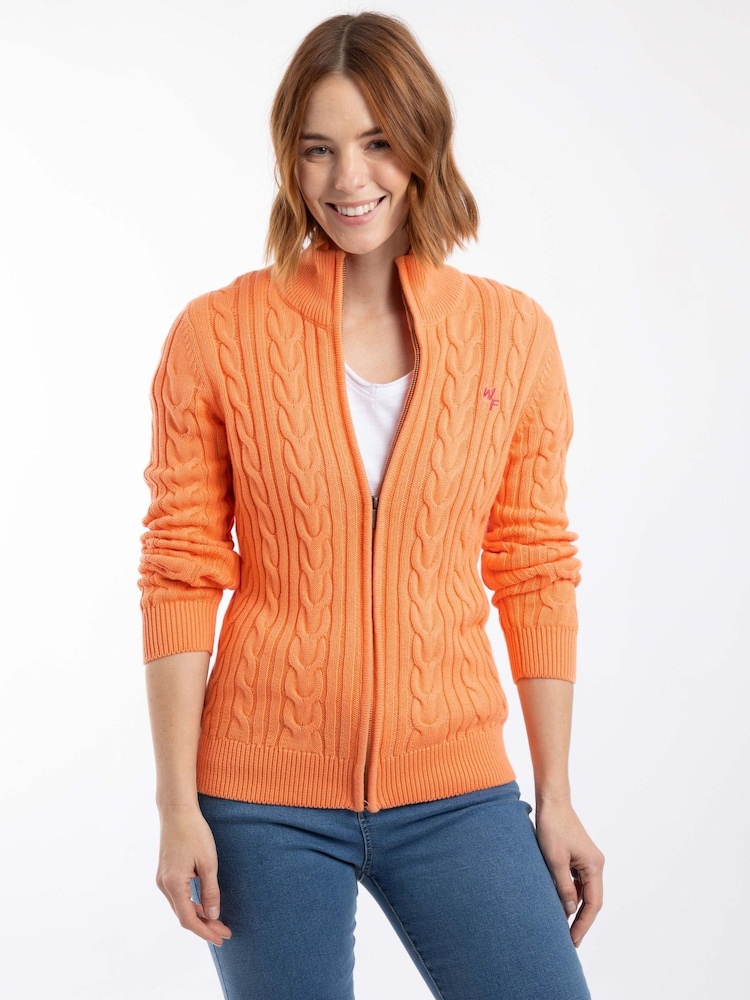 Pull Weird Fish Lunenne en maille torsadée zippé - Image 1 de 7