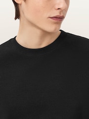 AllSaints Black Theo Long Sleeve Crew Neck T-Shirt - Image 3 of 6