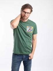 Weird Fish Green The Whoot Back Print Artist T-Shirt - Image 4 of 6