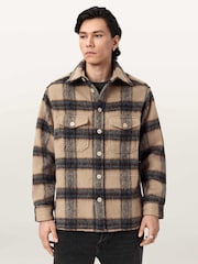 AllSaints Cream Mogamy Long Sleeve Shirt - Image 1 of 7