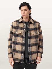 AllSaints Cream Mogamy Long Sleeve Shirt - Image 3 of 7