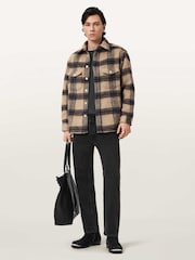 AllSaints Cream Mogamy Long Sleeve Shirt - Image 5 of 7