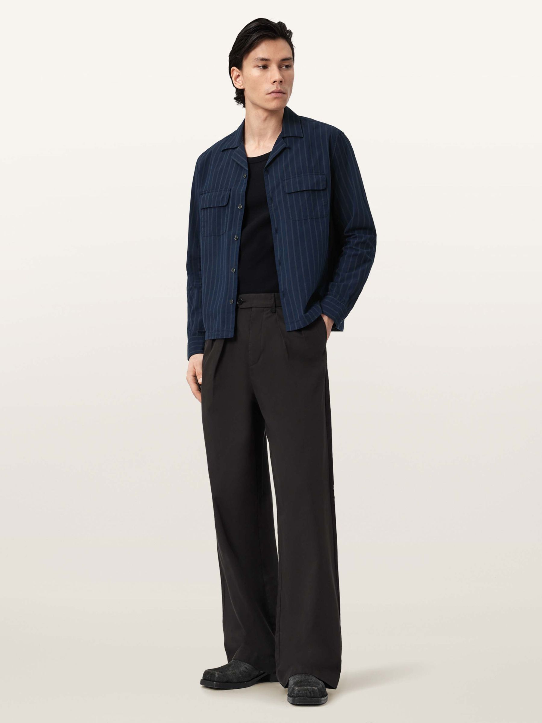 Buy AllSaints Blue Stanley Long Sleeve Shirt from Next USA