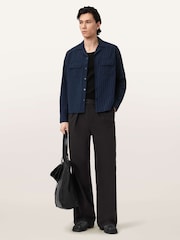 AllSaints Blue Stanley Long Sleeve Shirt - Image 5 of 7