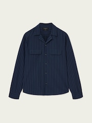 AllSaints Blue Stanley Long Sleeve Shirt - Image 7 of 7