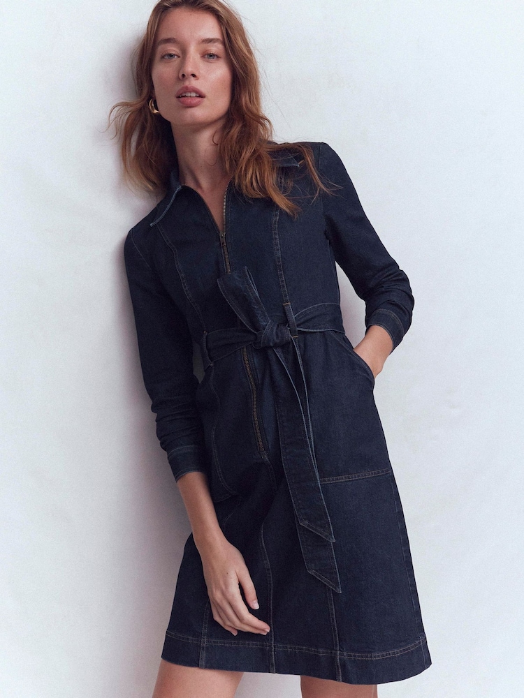 Boden Zip Denim Short Dress - Bilde 1 av 5