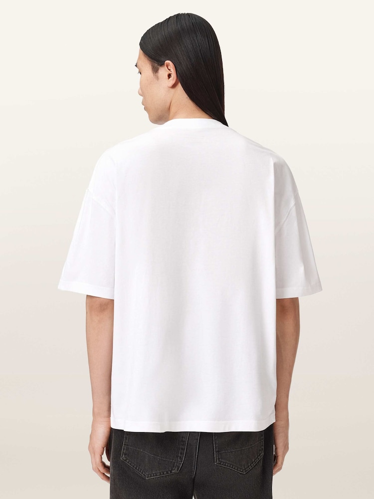 AllSaints White Scale Short Sleeve Crew Neck T-Shirt - Image 2 of 6