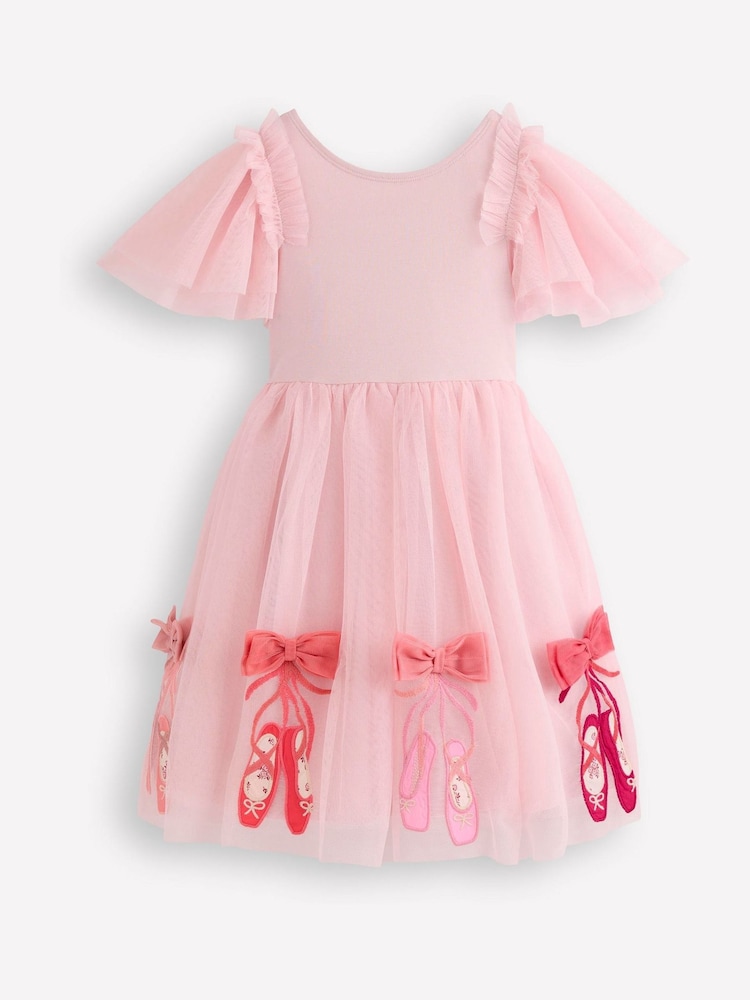 Boden Pink Short Sleeve Logo Tulle Dress - Image 1 of 3