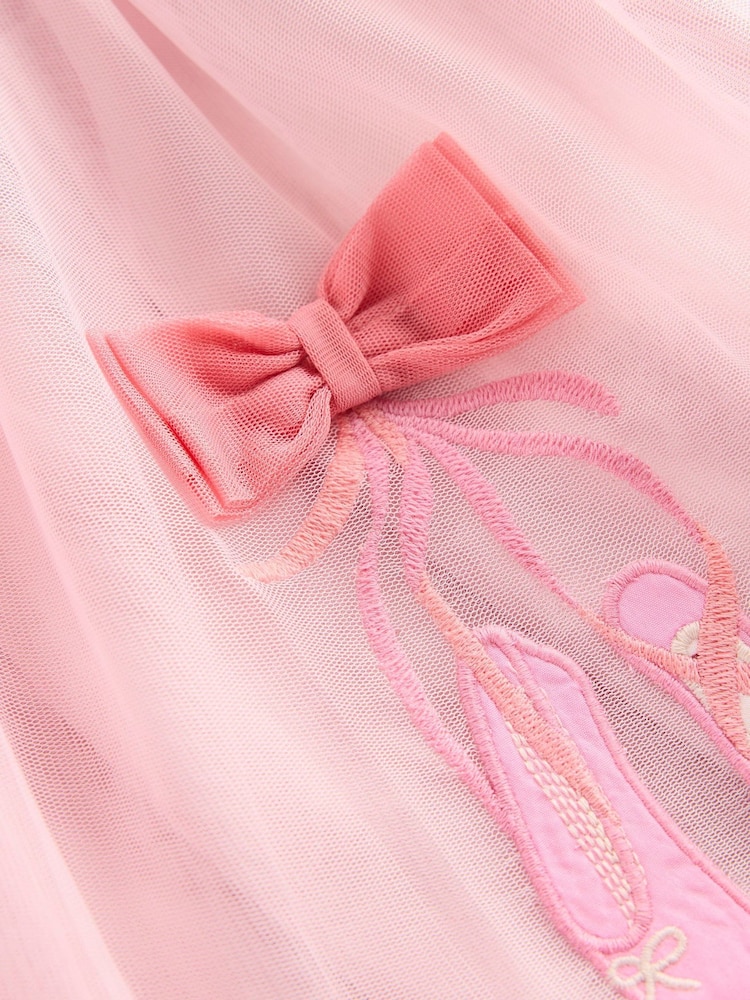 Boden Pink Short Sleeve Logo Tulle Dress - Image 3 of 3