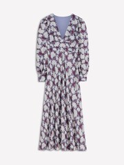 Boden Blue V-Neck Blouson Sleeve Dress - Image 6 of 6