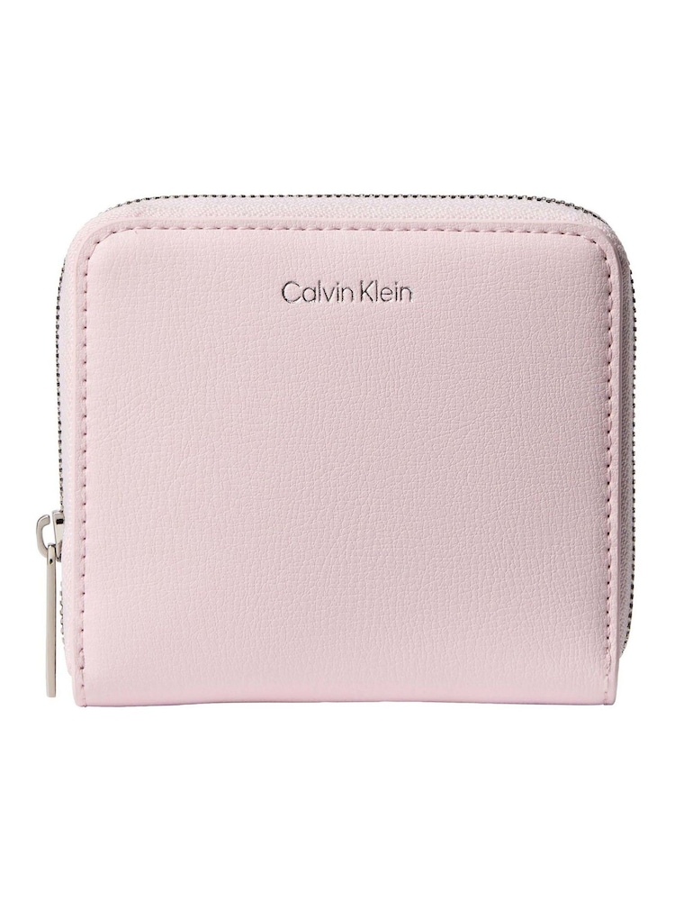 Calvin Klein Pink Dark Coated PU Zip Wallet - Image 1 of 3 Calvin Klein Pink Dark Coated PU Zip Wallet - Image 1 of 3