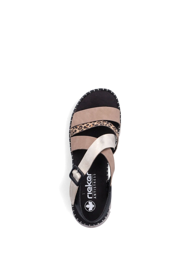 Rieker Ladies Sandals Slippers Rieker Rieker 60806-80 Off White Womens Comfortable Sandals