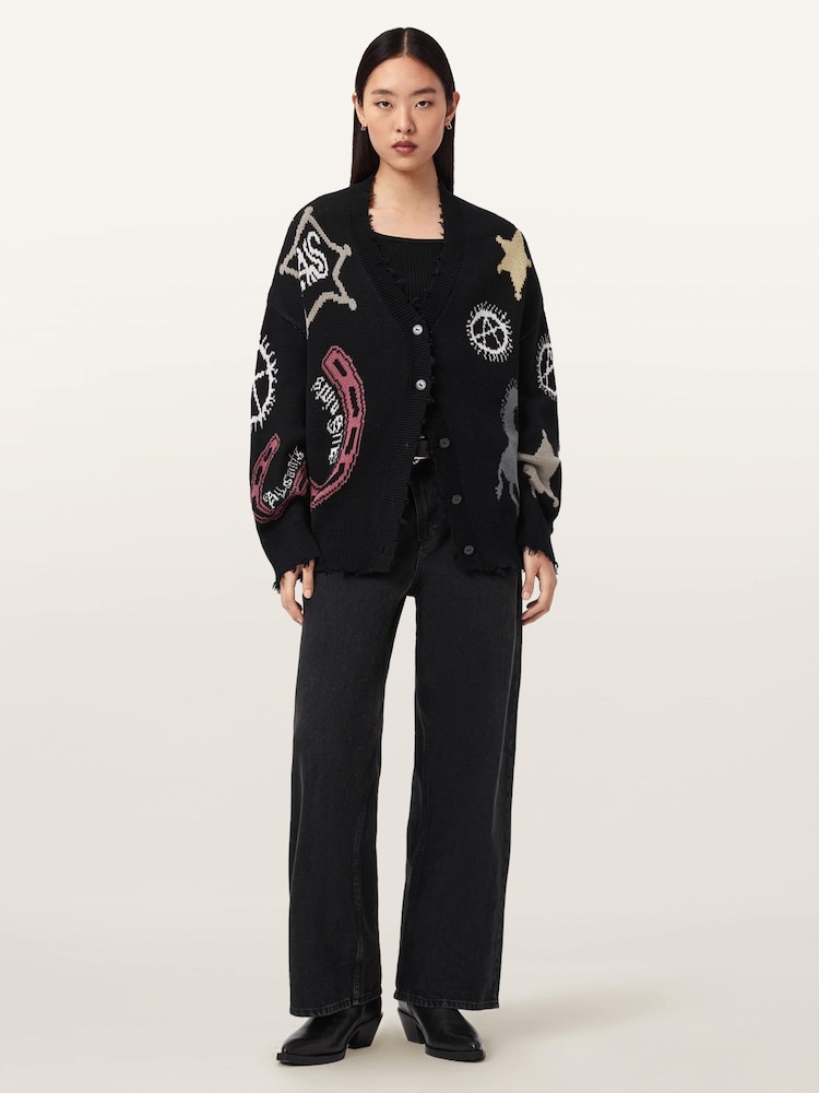 AllSaints Black Hester Cardigan - Image 2 of 6