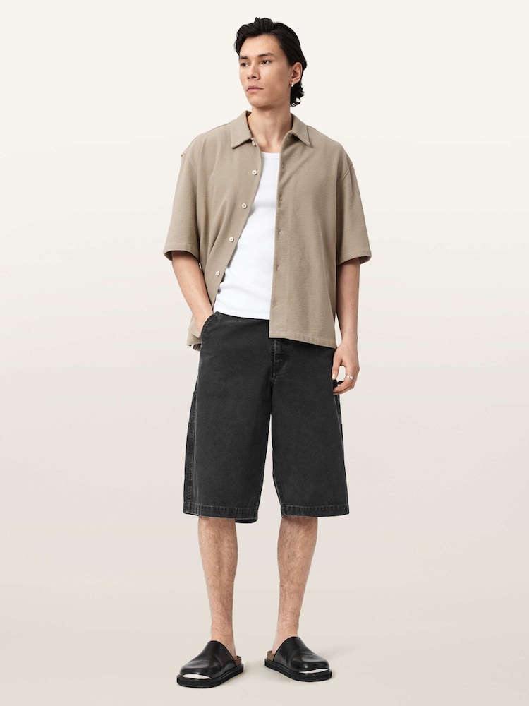 AllSaints Black Jackson Shorts - Image 2 of 7