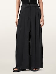 AllSaints Black Poppy Satin Trousers - Image 1 of 9