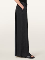 AllSaints Black Poppy Satin Trousers - Image 2 of 9