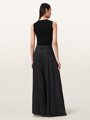 AllSaints Black Poppy Satin Trousers - Image 7 of 9