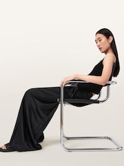 AllSaints Black Poppy Satin Trousers - Image 8 of 9