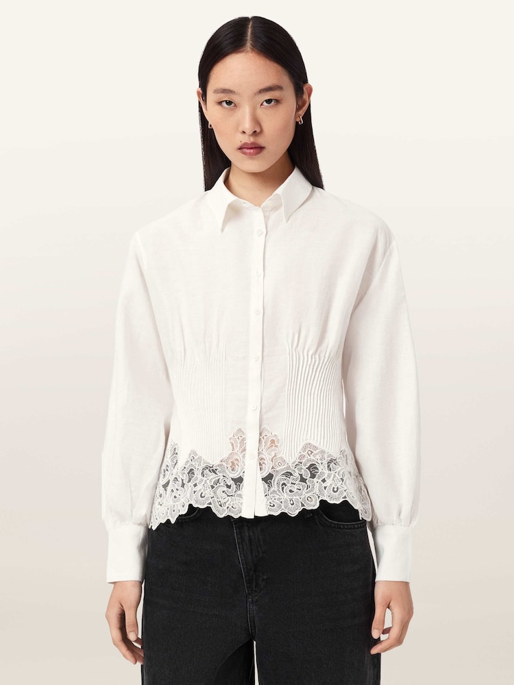AllSaints White Carol Shirt - Image 1 of 6