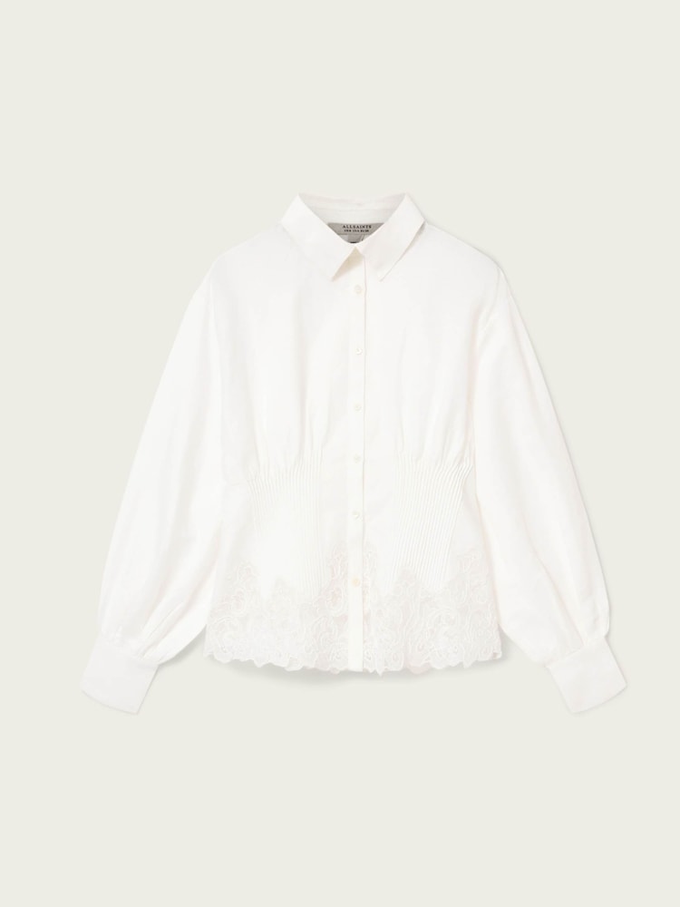 AllSaints White Carol Shirt - Image 6 of 6